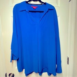 Sunny Leigh bright blue blouse, 2X